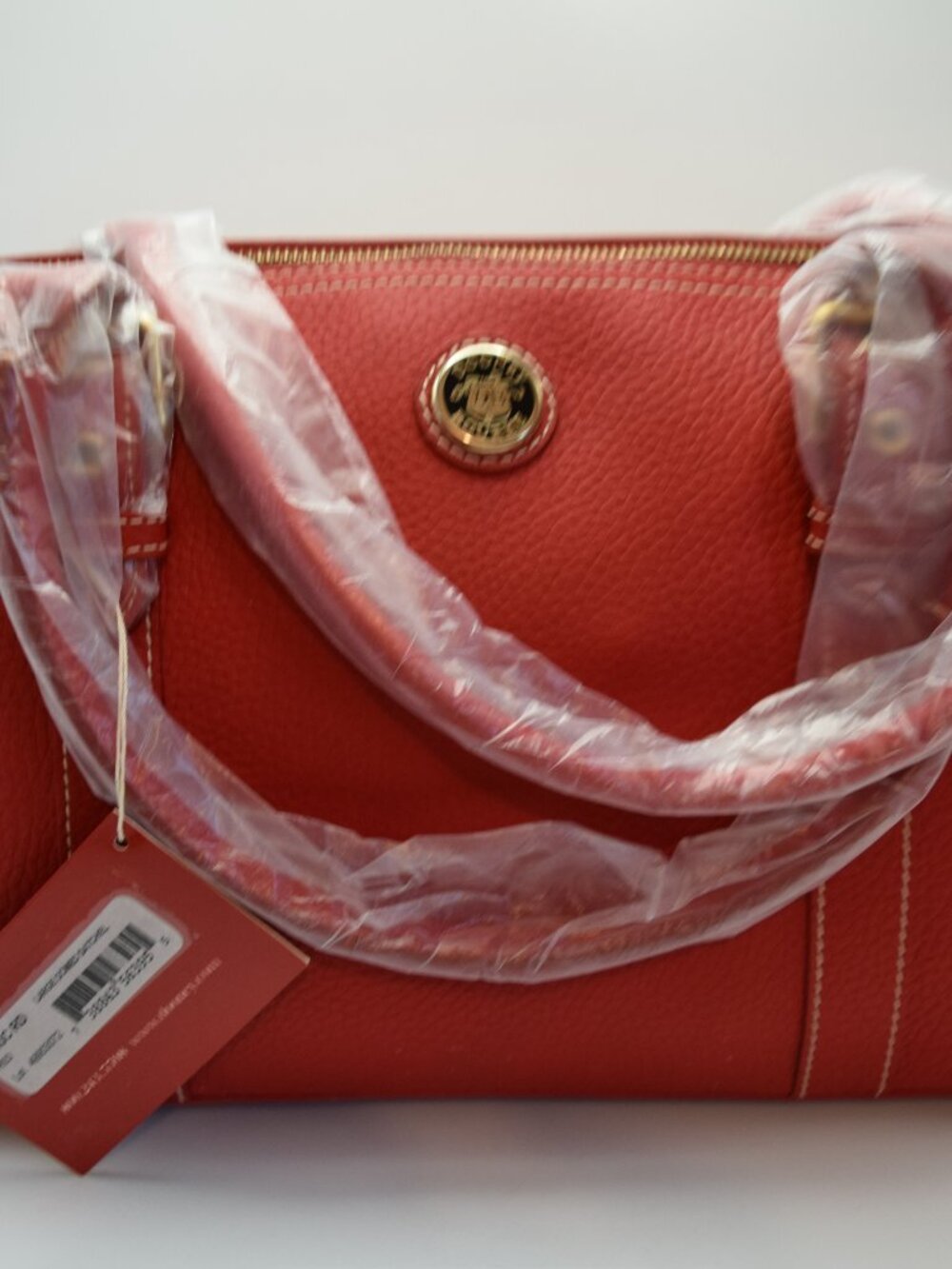 Dooney & Bourke Pebble Leather Large Domed Satchel w/ Wristlet R243C RD-NWT